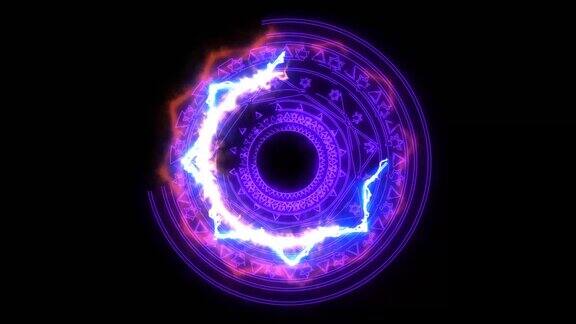 魔力六星紫色能量旋转缓慢出现为横幅和广告