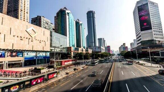 中国深圳2014年11月20日:中国深圳市中心交通的不同视角