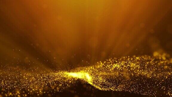 金色抽象移动粒子背景