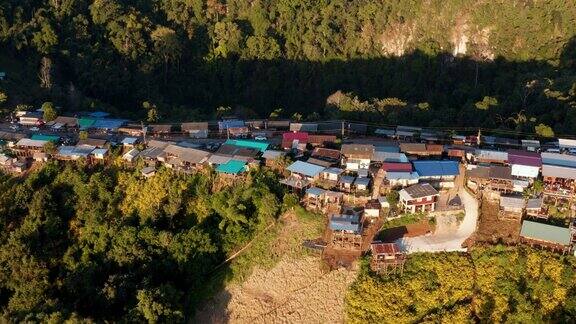 鸟瞰图的山村在MaeHongSon泰国