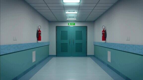医院走廊开门循环动画
