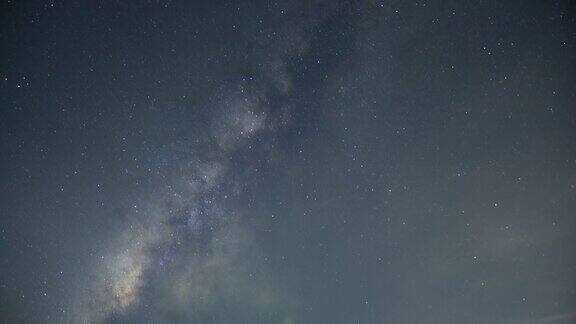 银河星系的时间流逝与恒星和宇宙中的空间尘埃长速度曝光夜景与彩色银河美丽的宇宙空间背景南邦泰国