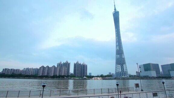 在晴朗天气下拍摄的广州塔