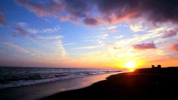 日落海滩美景