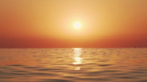 日出时波光粼粼的水面