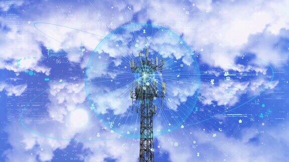 5g基站塔数据信号传输移动互联网通信