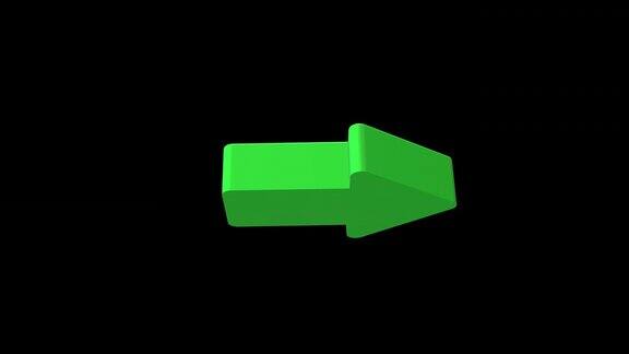 绿色右箭头Alpha频道-4K镜头