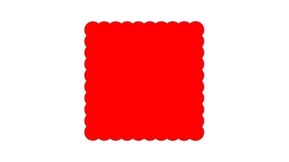 大的红色立方体在白色背景上旋转的3D循环动画
