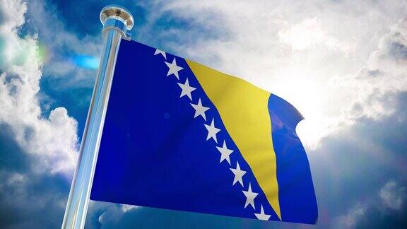 4K-波斯尼亚旗帜|可循环股票视频