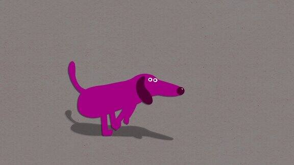 滑稽的狗跑循环动画