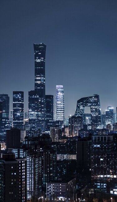 鸟瞰夜晚的北京和市中心北京中国