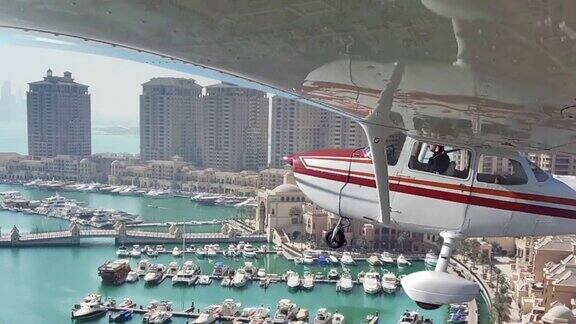 卡塔尔多哈鸟瞰城市