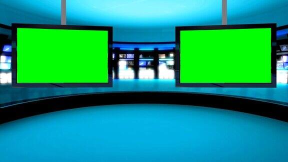 干净未来的新闻室绿色屏幕背景