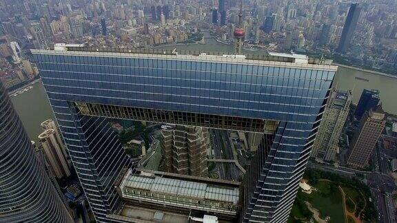 陆家嘴商业中心鸟瞰图上海中国
