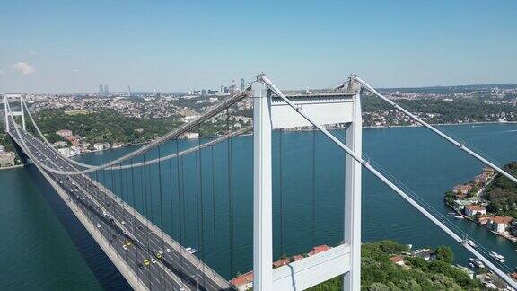 第二博斯普鲁斯海峡大桥或法提赫苏丹穆罕默德大桥鸟瞰图伊斯坦布尔