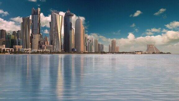 卡塔尔多哈城的景色