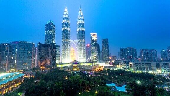 马来西亚繁荣的城市景观时光流逝