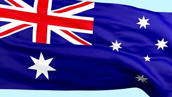 澳大利亚国旗挥舞循环