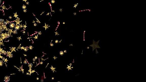 动画3d圣诞装饰糖果手杖星星球可循环(意)