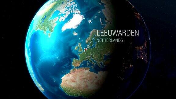 荷兰-Leeuwarden-从太空到地球