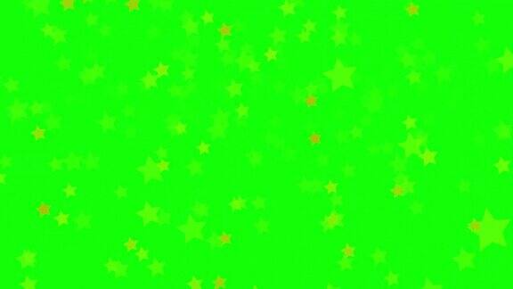 绿色背景与移动的星星