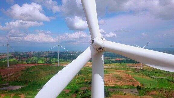 清洁能源风力涡轮机鸟瞰图
