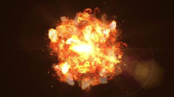 爆炸发光火粒子循环动画