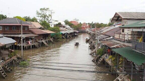 泰国安帕瓦长尾船河运河