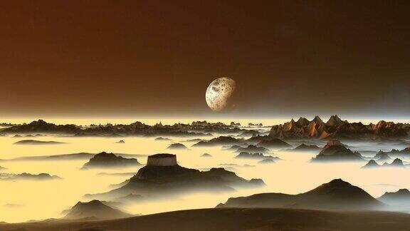 迷雾山脉上的外星月亮