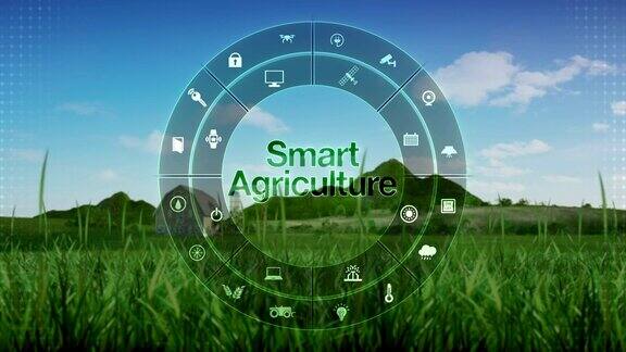 智慧农业在圆信息图形图标智慧农业物联网第四次工业革命