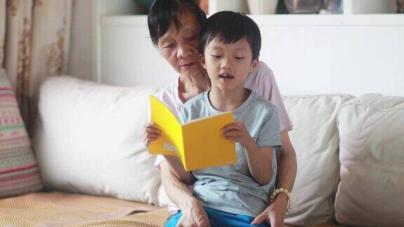 祖母给孙子们读书