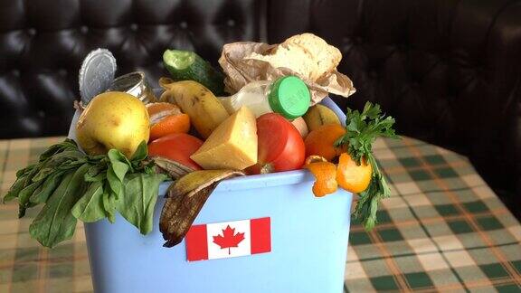 垃圾桶里的食物垃圾加拿大的食物浪费问题