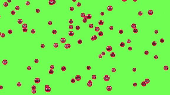 社交媒体符号动画Emoji分词滥用审查发誓红色微笑4K视频