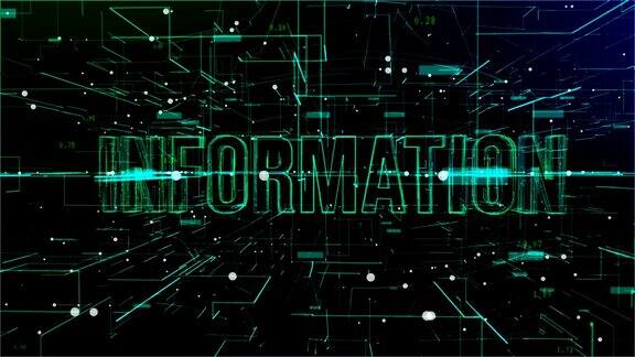 动画旋转的数字空间与“信息”文本