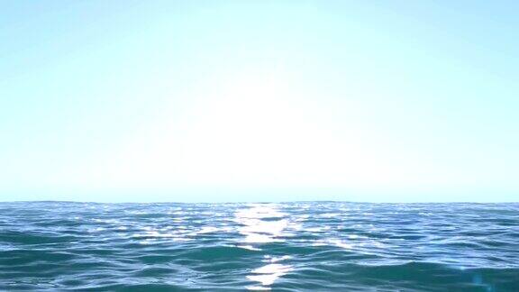 平静的海洋蓝色的早晨