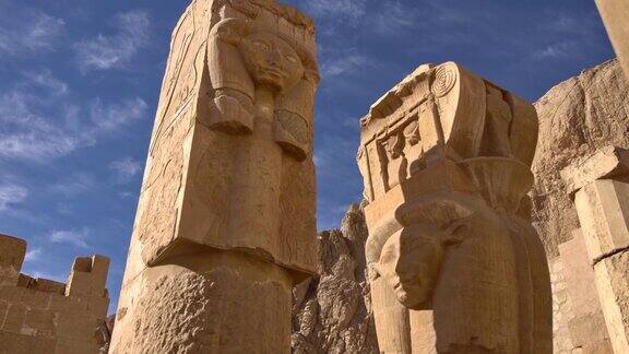 卢克索(埃及):哈特谢普苏特的太平间神庙也被称为Djeser-Djeseru是位于埃及上的古埃及的太平间神庙