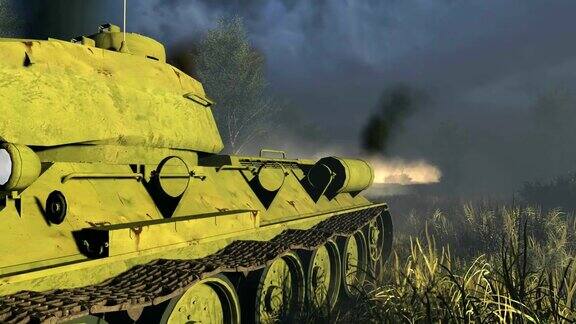 传奇的俄罗斯坦克T34特写