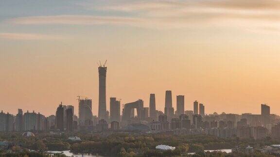 PAN高角度北京从白天到日落