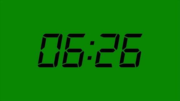 数字时钟计数数字计数动画时间计数器符号和倒计时闹钟计时员或手表天文钟覆盖Alpha分层和绿色屏幕的色度键控背景
