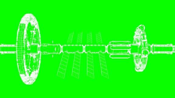 绿色屏幕抽象技术绘图水平移动无缝循环cg动画