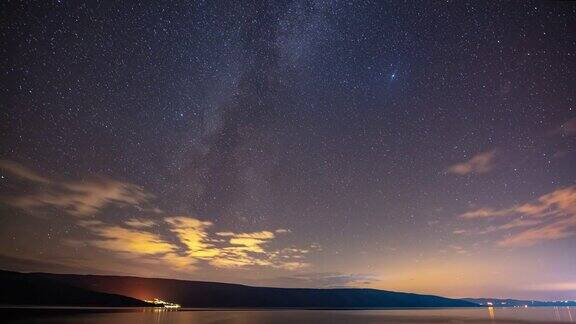 地中海上空美丽的夜空