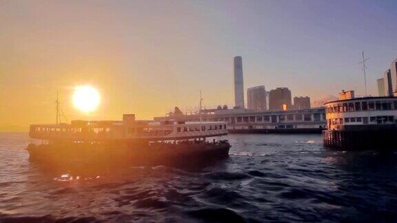 日落时分香港维多利亚港