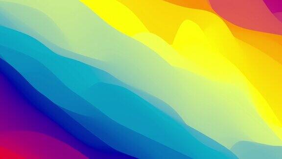 抽象的彩色波浪背景在明亮的彩虹颜色