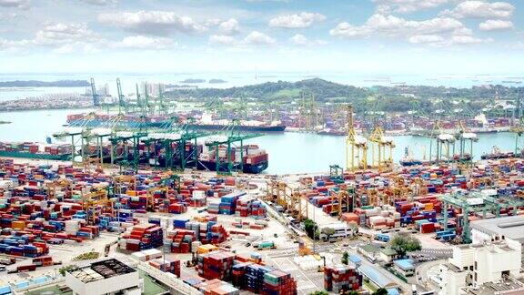 新加坡码头和海运集装箱