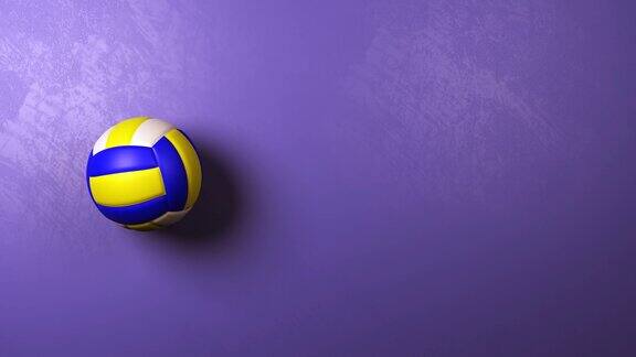 排球在蓝紫色背景上旋转