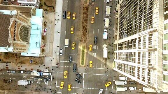 纽约市街道鸟瞰图