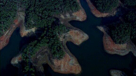 斯特罗姆瑟蒙德湖和大坝-鸟瞰图-乔治亚州哥伦比亚县美国