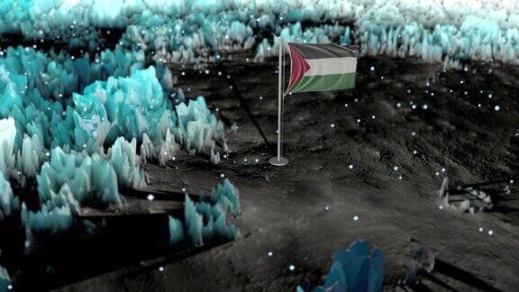 巴勒斯坦史诗旗帜背景循环