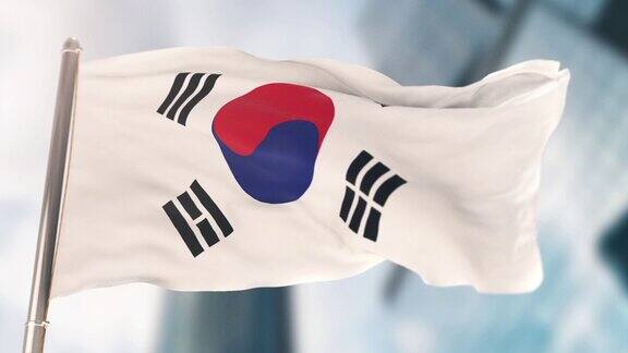 韩国国旗慢动作
