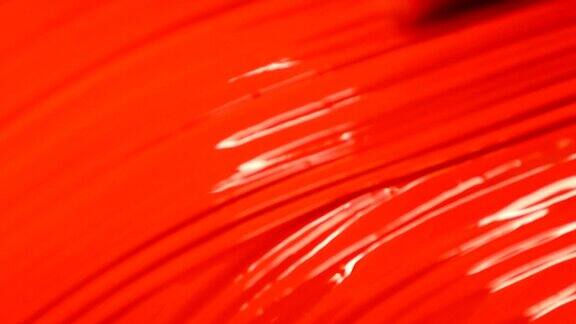 红色丙烯颜料与笔触